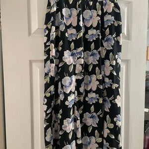 Abercrombie Floral Black and Blue Skirt